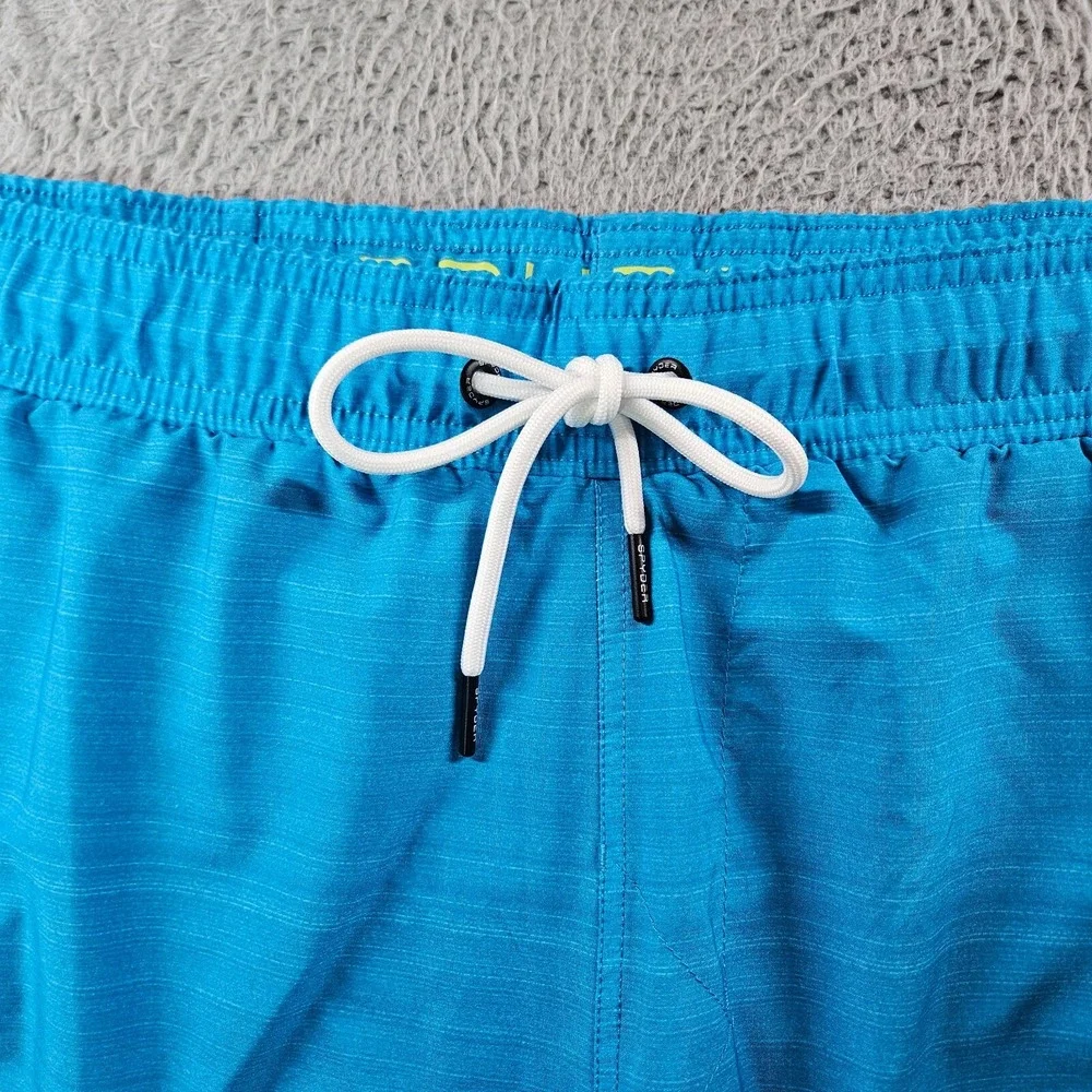 NWT Spyder Swim Boards Trunks Shorts Men's XXL -Lined UV Protection Blue Striped